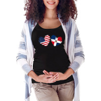 Usa Dominican Republic Flag Heart Dominican American T Shirt Maternity Scoop Neck T-shirt | Artistshot