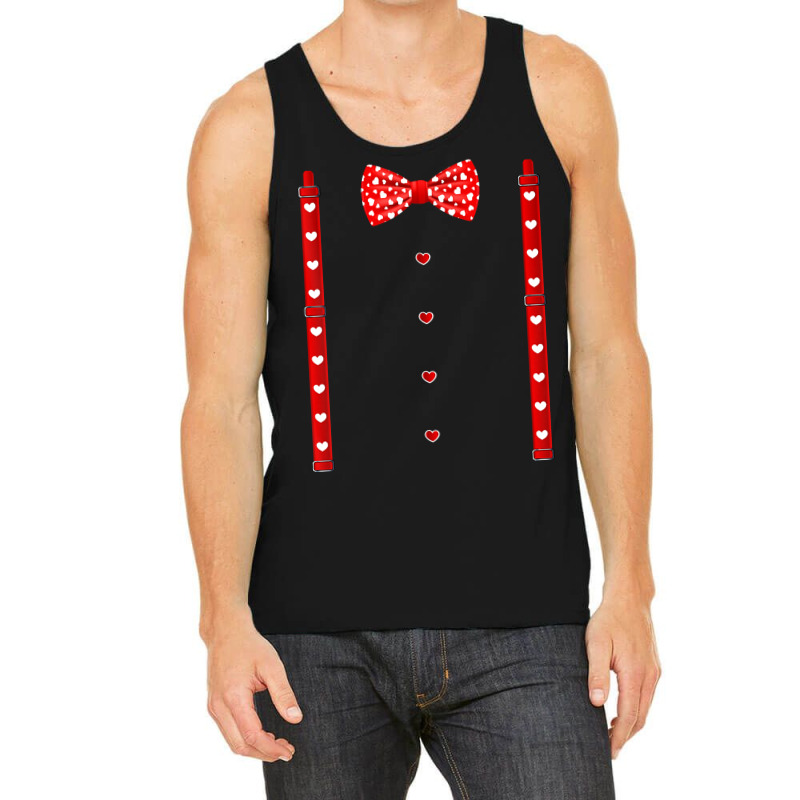 Red Hearts Bow Tie Suspenders Valentines Day Costu Tank Top | Artistshot