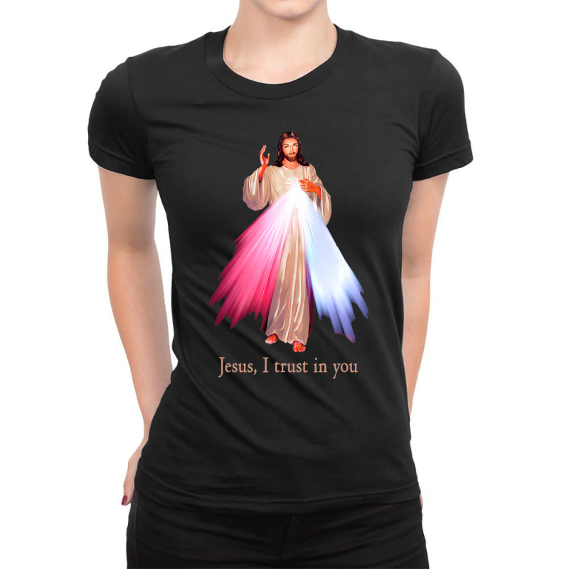 Divine Mercy Jesus I Trust In You T Shirt Ladies Fitted T-Shirt by fieyzacik | Artistshot