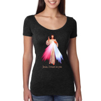 Divine Mercy Jesus I Trust In You T Shirt Women's Triblend Scoop T-shirt | Artistshot