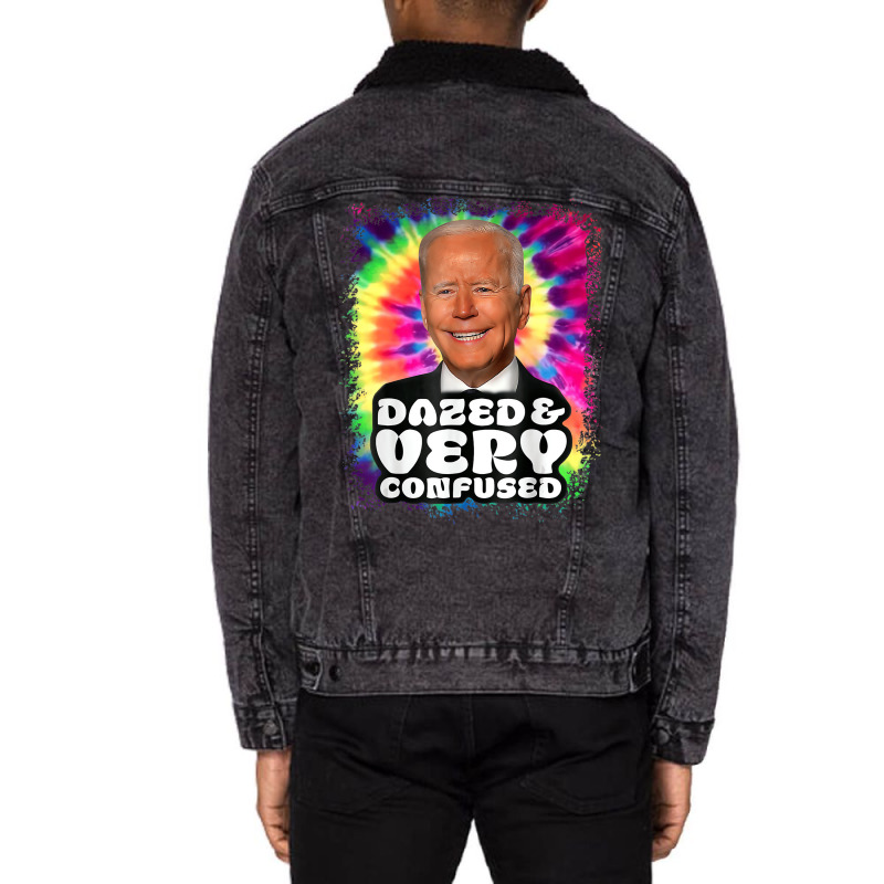 Biden Dazed And Very Confused Tie Dye Funny T Shir Unisex Sherpa-lined Denim Jacket | Artistshot