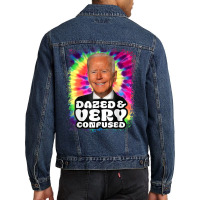 Biden Dazed And Very Confused Tie Dye Funny T Shir Men Denim Jacket | Artistshot