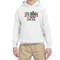 Leopard Faith Over Fear Cross Flowers Western Chri Youth Hoodie | Artistshot