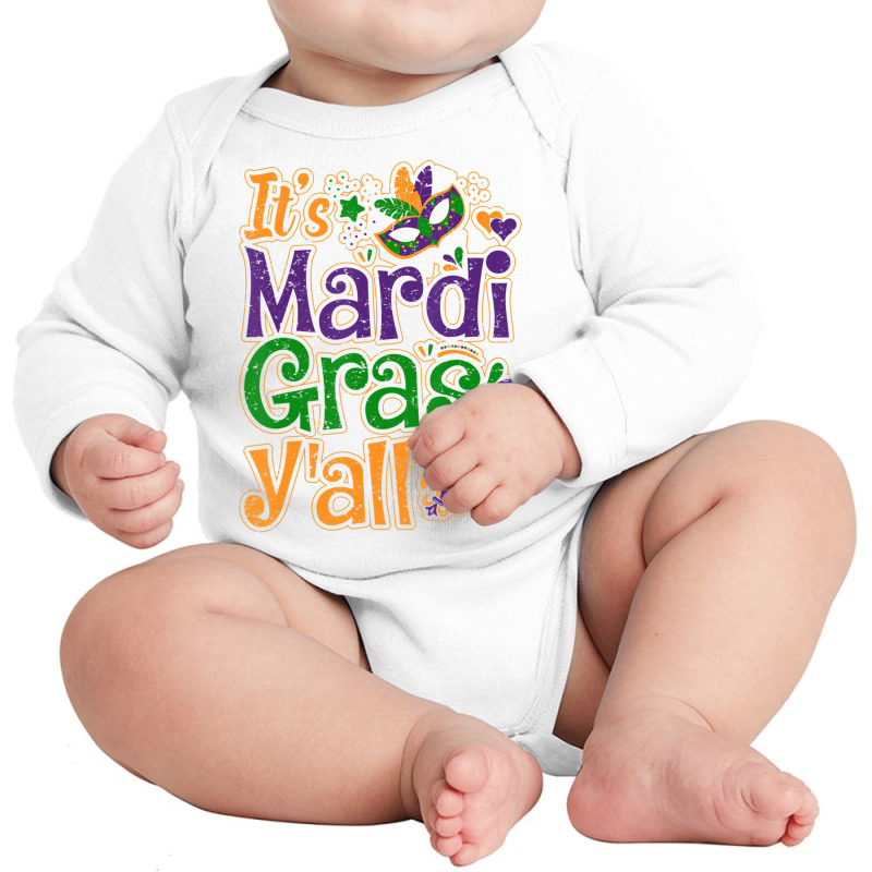 Beads Itâ€™s Mardi Gras Yâ€™all Tee Para Long Sleeve Baby Bodysuit | Artistshot