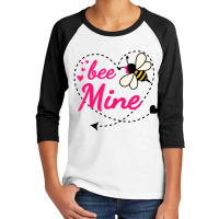 Bee Mine Pink Heart And Honey Bee Valentines Day T Youth 3/4 Sleeve | Artistshot