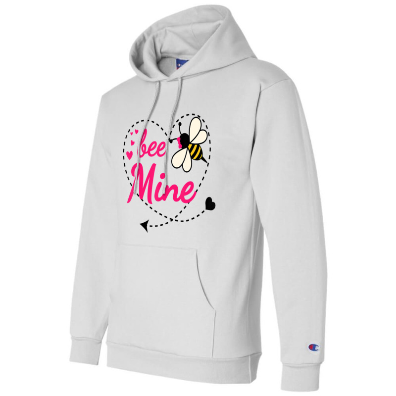 Bee Mine Pink Heart And Honey Bee Valentines Day T Champion Hoodie | Artistshot