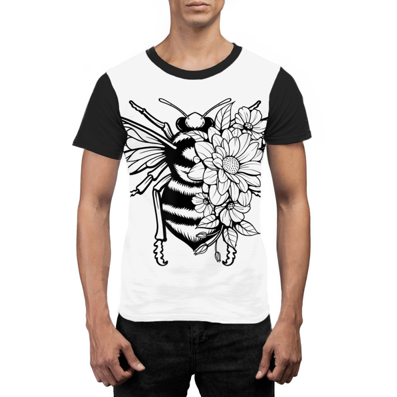 Bee With Flowers For Men Women Beekeeper Bees Love Graphic T-shirt | Artistshot