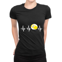 Billiard Heartbeat Pool 9 Ball Billiard Ball Heart Ladies Fitted T-shirt | Artistshot