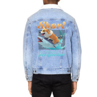 Short Is A Matter Of Perspective Animal Dog Corgi Unisex Sherpa-lined Denim Jacket | Artistshot