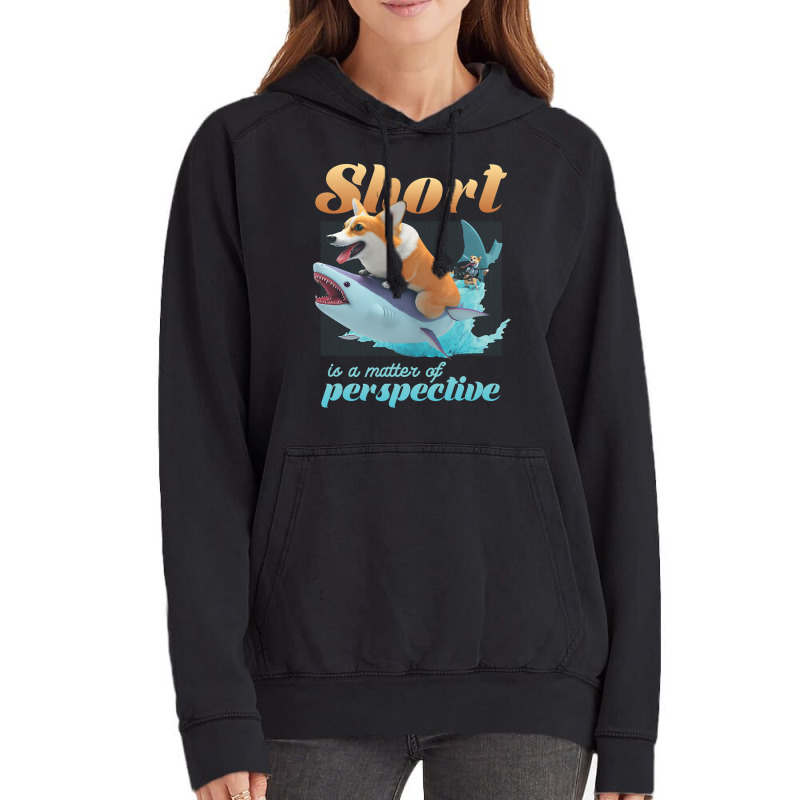 Short Is A Matter Of Perspective Animal Dog Corgi Vintage Hoodie | Artistshot