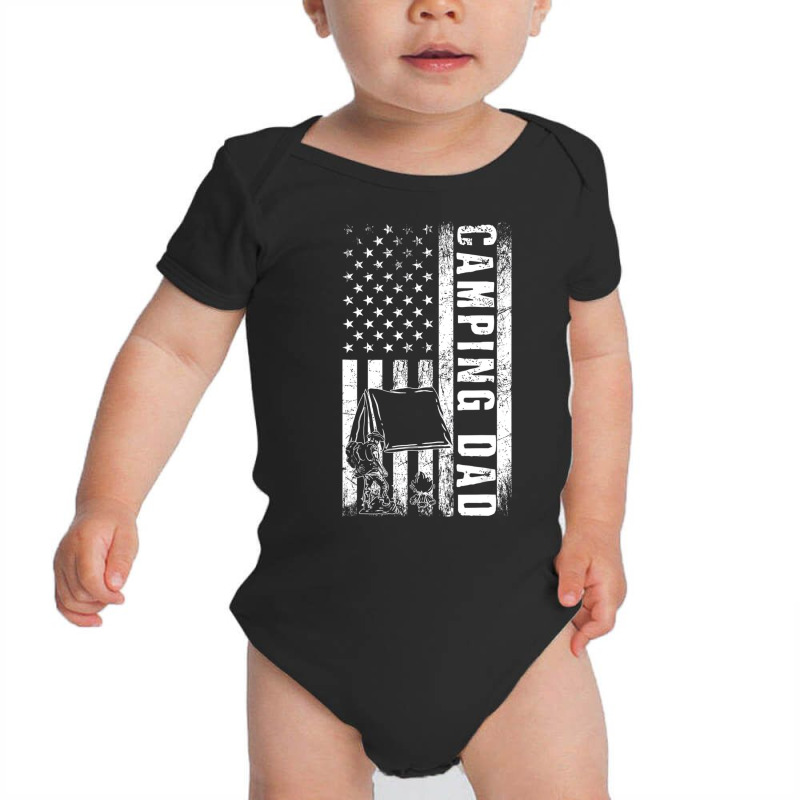 Camping Dad Usa Flag Camper Daddy Father's Day T S Baby Bodysuit by ervanm | Artistshot