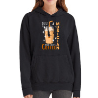 Just A Musician Who Loves Coffee Quote Design Vintage Hoodie | Artistshot