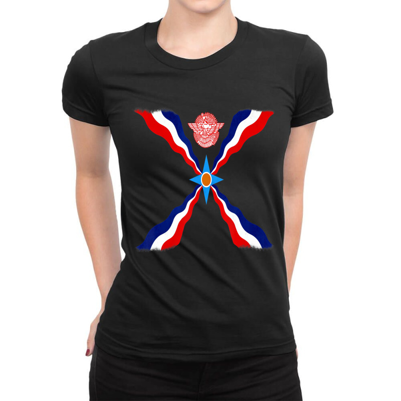 Assyrian Flag Ator Ashurbanipal King T Shirt Ladies Fitted T-Shirt by heffopance | Artistshot