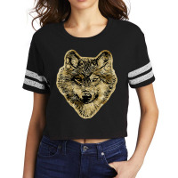 Smiling Wolf Head Lines Silhouette 2 Fan Fun Scorecard Crop Tee | Artistshot