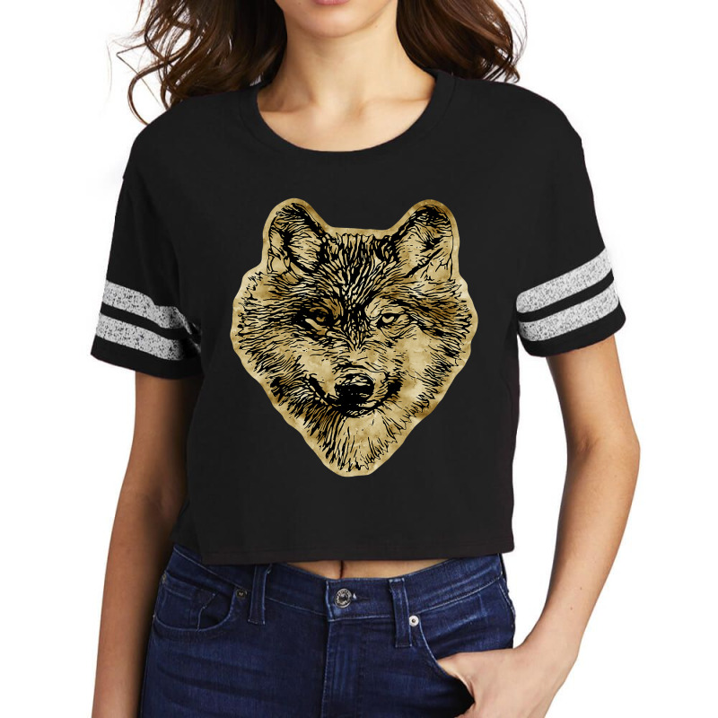 Smiling Wolf Head Lines Silhouette 2 Fan Fun Scorecard Crop Tee by Upsunshine | Artistshot