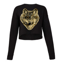 Smiling Wolf Head Lines Silhouette 2 Fan Fun Cropped Sweater | Artistshot