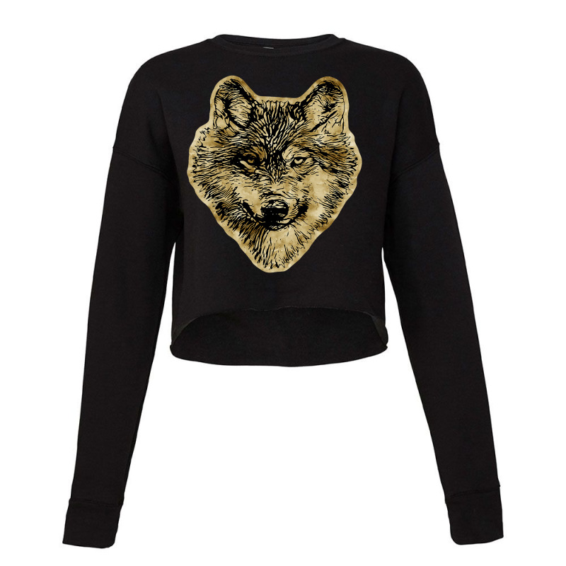 Smiling Wolf Head Lines Silhouette 2 Fan Fun Cropped Sweater by Upsunshine | Artistshot