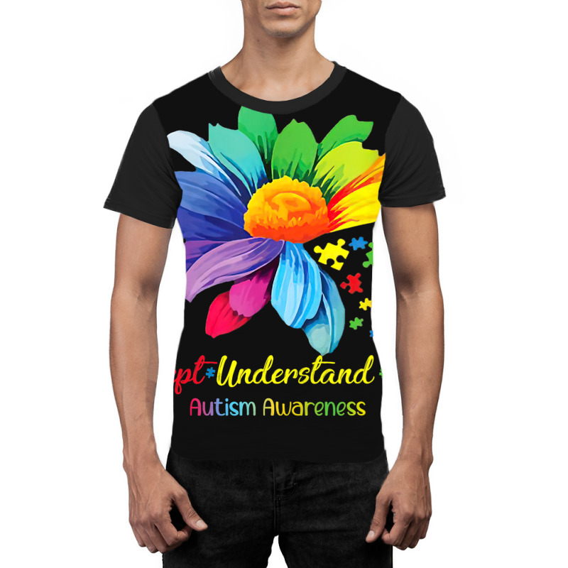 Floral Autism Awareness Daisy Sunflower For Mom Wo Graphic T-shirt | Artistshot