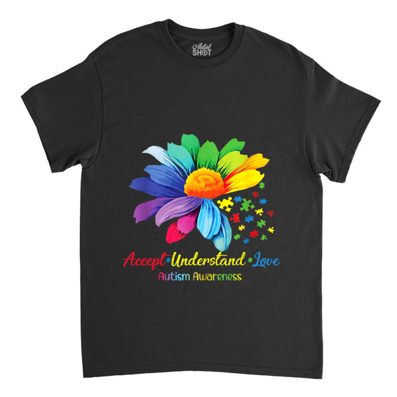 Floral Autism Awareness Daisy Sunflower For Mom Wo Classic T-shirt | Artistshot