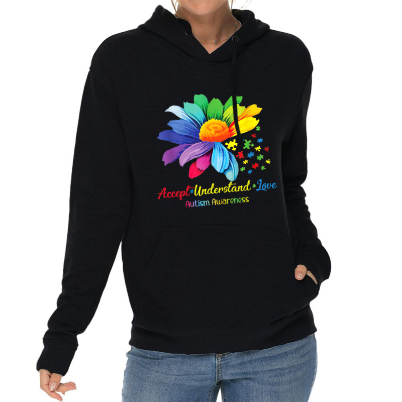 Floral Autism Awareness Daisy Sunflower For Mom Wo Lightweight Hoodie | Artistshot