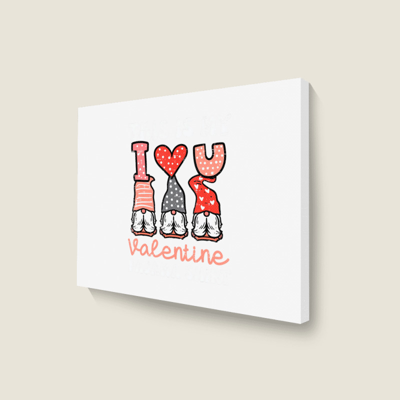 Valentines Day Foxes Heart Cute Fox Women Girls Ki Landscape Canvas Print | Artistshot