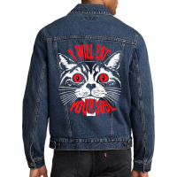 I Will Eat Your Soul Satanic Cat Spooky Gift For H Men Denim Jacket | Artistshot