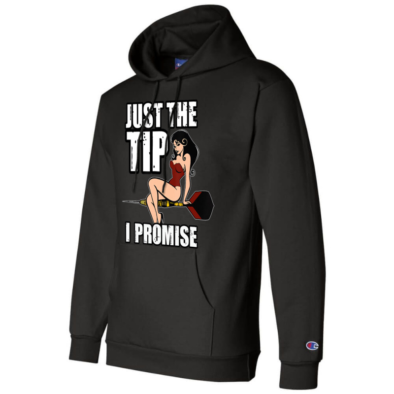 Darts Funny Just The Tip I Promise Sexy Pinup Girl Champion Hoodie | Artistshot