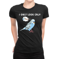 Parakeet Bird Biting Finger Funny I Only Look Calm Ladies Fitted T-shirt | Artistshot