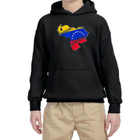 Venezuela Flag Baseball Laces Country Map Outline Youth Hoodie | Artistshot