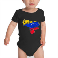 Venezuela Flag Baseball Laces Country Map Outline Baby Bodysuit | Artistshot