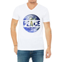 World Peace Support Earth Peace Day Lover Graphic V-neck Tee | Artistshot