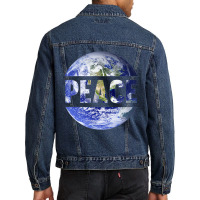 World Peace Support Earth Peace Day Lover Graphic Men Denim Jacket | Artistshot