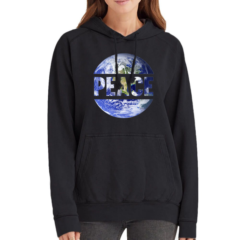 World Peace Support Earth Peace Day Lover Graphic Vintage Hoodie | Artistshot