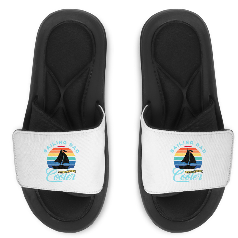 Mens Sailing Dad   Sailboat Sail Boating Captain S Slide Sandal | Artistshot