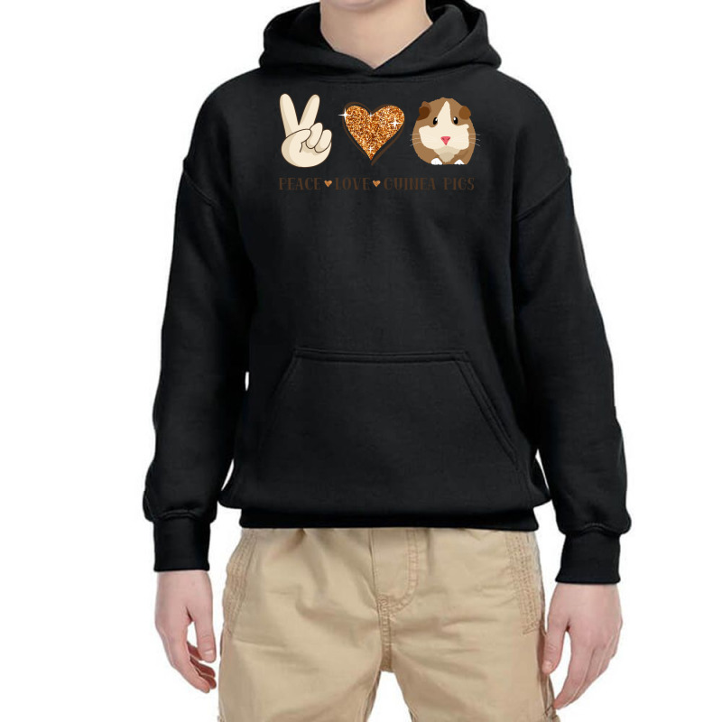 Peace Love Guinea Pigs Lover Peace Sign Hand And Cute Heart Design Youth Hoodie | Artistshot