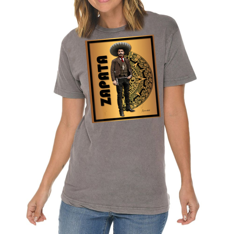 Emiliano Zapata Gold Aztec Calendar T Shirt Vintage T-shirt | Artistshot