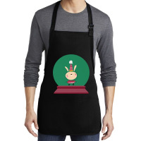 Bunny T Shirtfunny Winter Bunny In Green Snow Glob Medium-length Apron | Artistshot