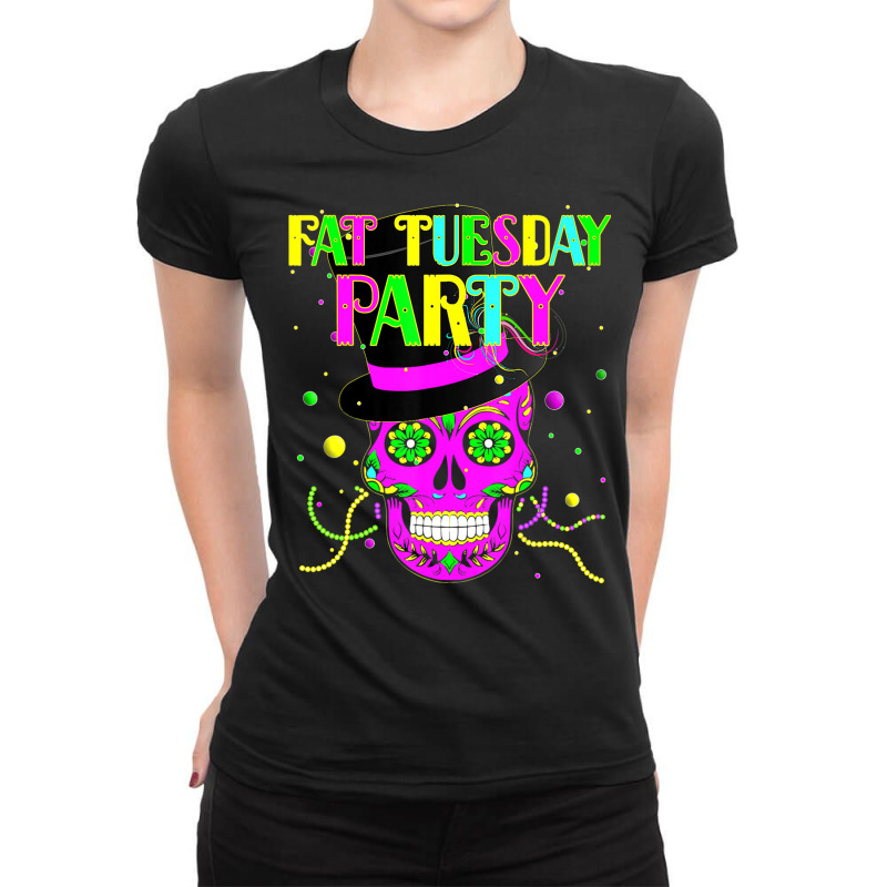 Fat Tuesday Mardi Gras Shirts Mardi Gras Costume M Ladies Fitted T-Shirt by mheny | Artistshot