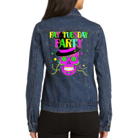 Fat Tuesday Mardi Gras Shirts Mardi Gras Costume M Ladies Denim Jacket | Artistshot