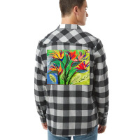 Paradise Flowers Acrylic Painting Flannel Shirt | Artistshot