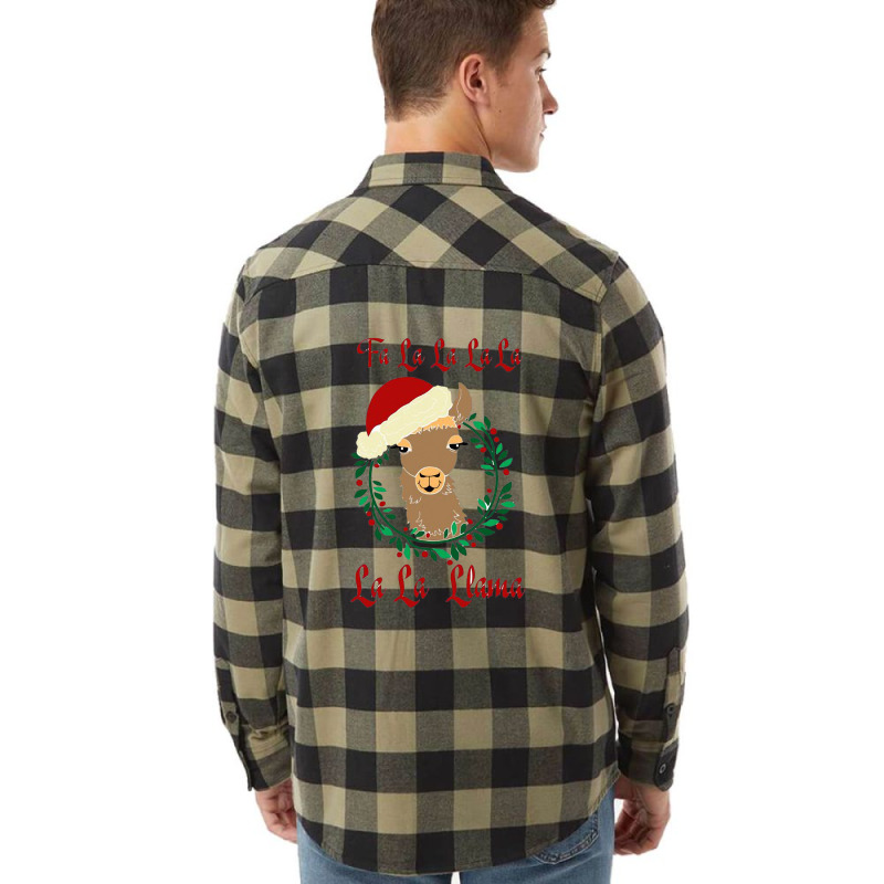 Fa La La La Llama Christmas Llama Flannel Shirt | Artistshot