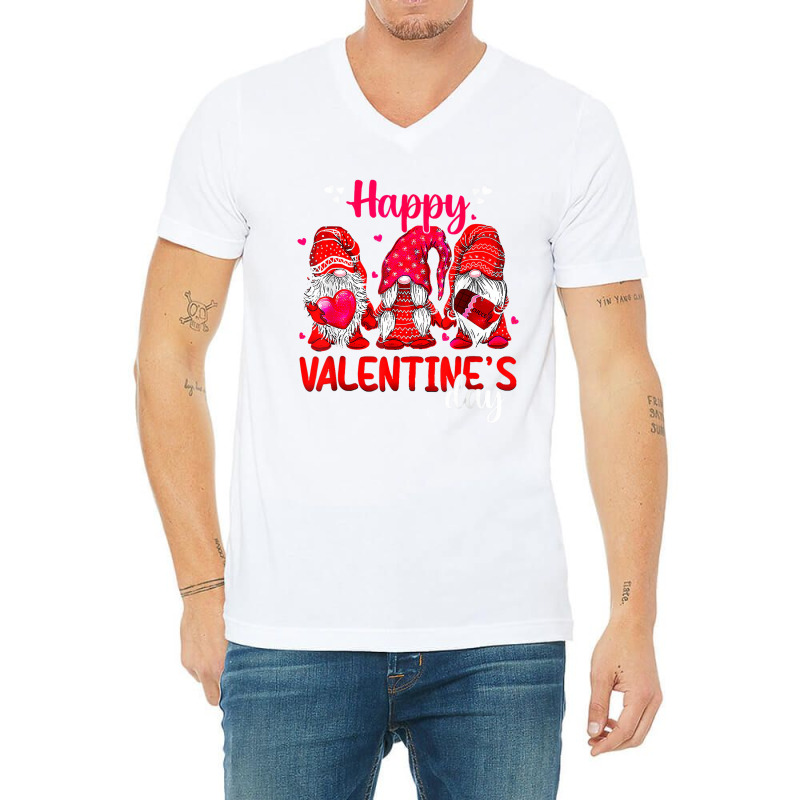 Cute Love Gnome Squad Happy Valentine Gnome T Shir V-neck Tee | Artistshot