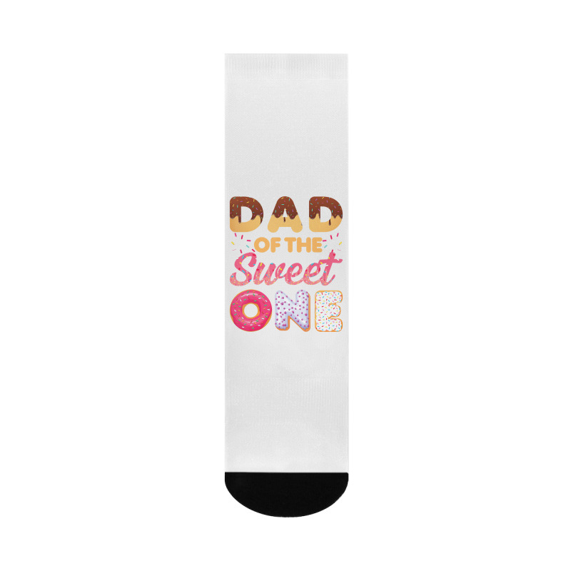 Dad Of Sweet One First Birthday Donut Theme T Shir Crew Socks | Artistshot