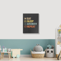 Archery Eat Sleep Repeat Bow Archer Target Player  Portrait Canvas Print | Artistshot