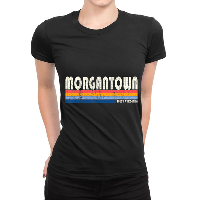 Vintage 70s 80s Style Morgantown Wv T Shirt Ladies Fitted T-Shirt by hausch | Artistshot