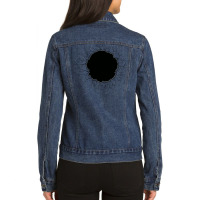 Monochrome Illustrations Of Holes And Cracks Ladies Denim Jacket | Artistshot