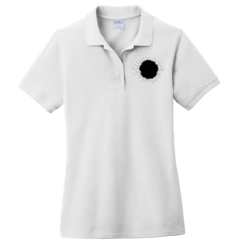 Monochrome Illustrations Of Holes And Cracks Ladies Polo Shirt by selos47 | Artistshot