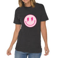 Lightning Bolt Happy Face Motivation Vintage T-shirt | Artistshot