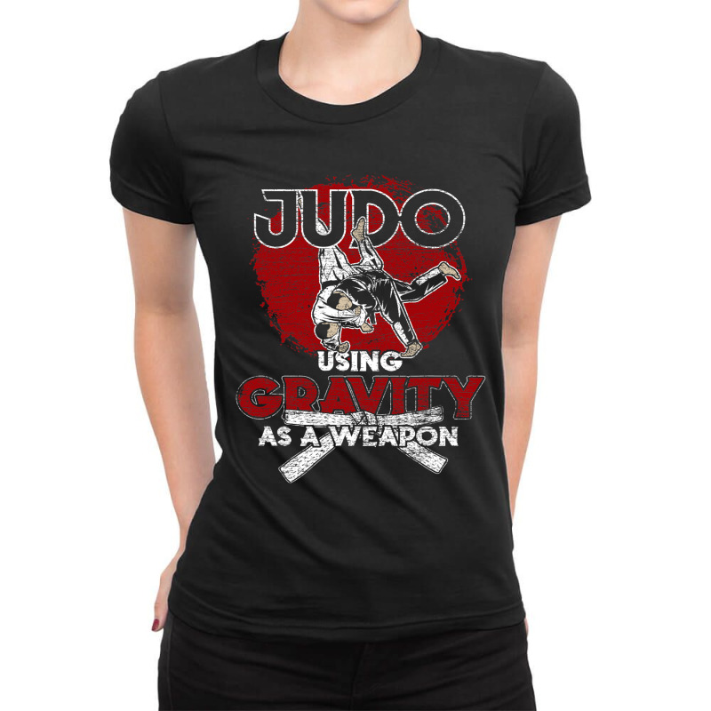 Sparring Athlete Judoka Japanese Martial Artist Gi Ladies Fitted T-Shirt by Upsunshine | Artistshot