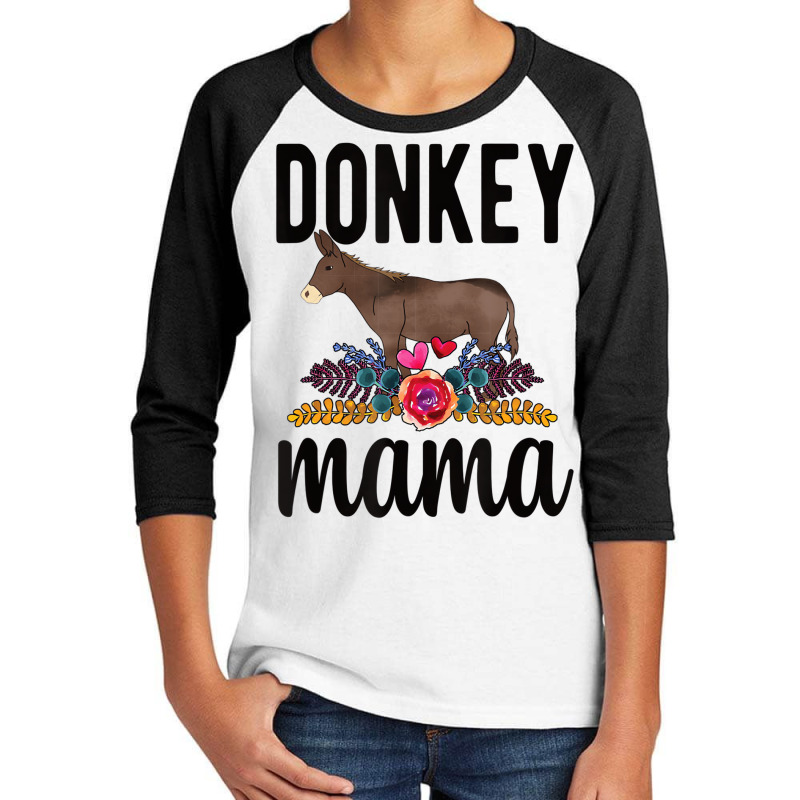 Proud Donkey Mama Donkey Farmer Donkey Owner T Shi Youth 3/4 Sleeve by ewubea | Artistshot